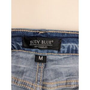 Judy Blue Womens Distressed Jean Cufffed Shorts M Blue Light Wash Cotton Blend